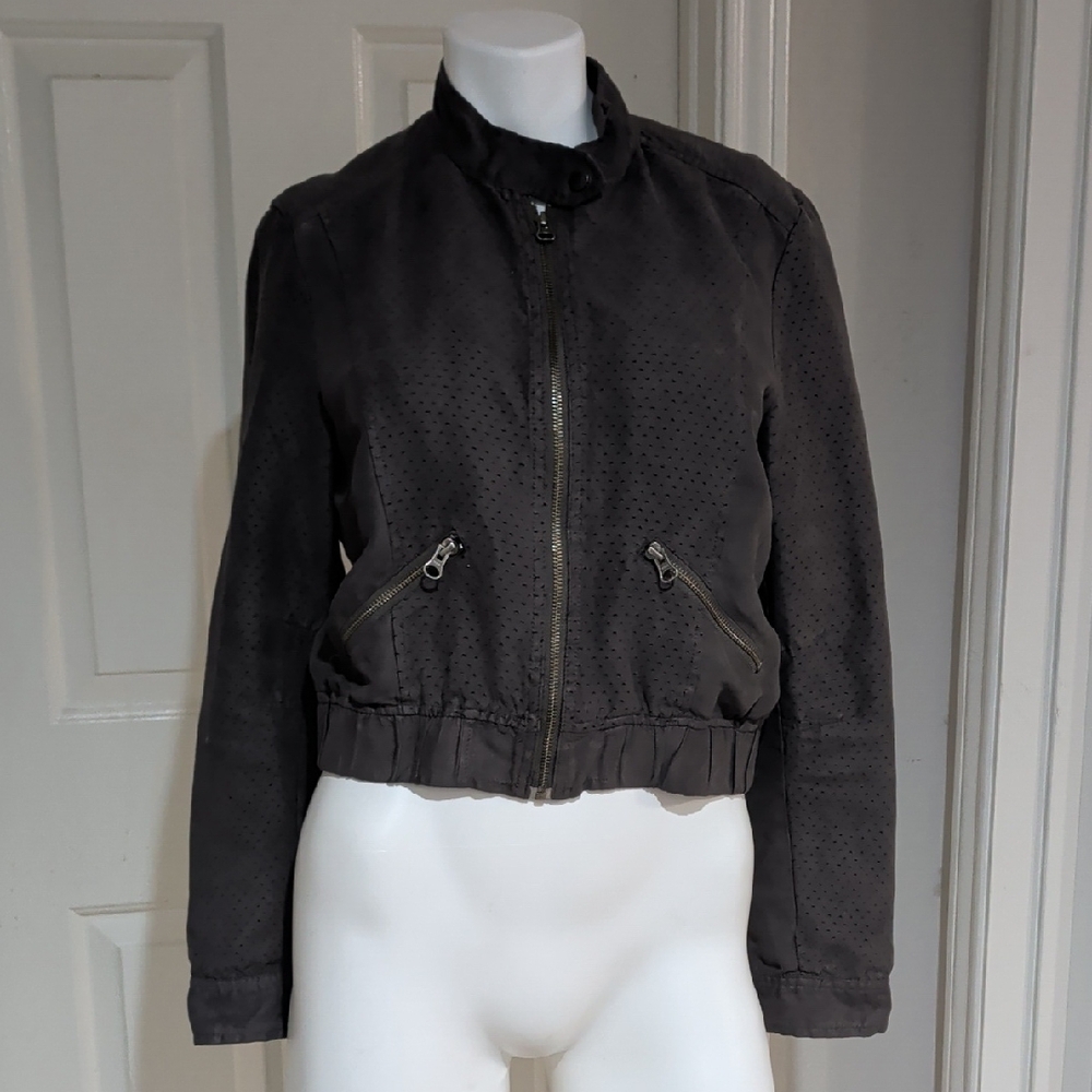Elle Women's Bomber Jacket in Charcoal Women's Medium